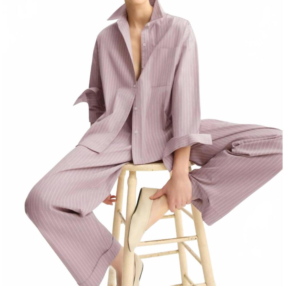 NEW ARLO MOTT watts side button shirt in rose stripe